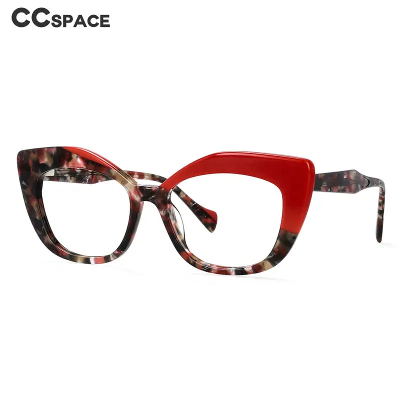 CCspace Women's Full Rim Square Cat Eye Acetate Reading Glasses R56960