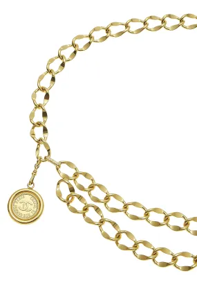 Chanel,  Gold 'CC' Medallion Chain Belt 2, Gold
