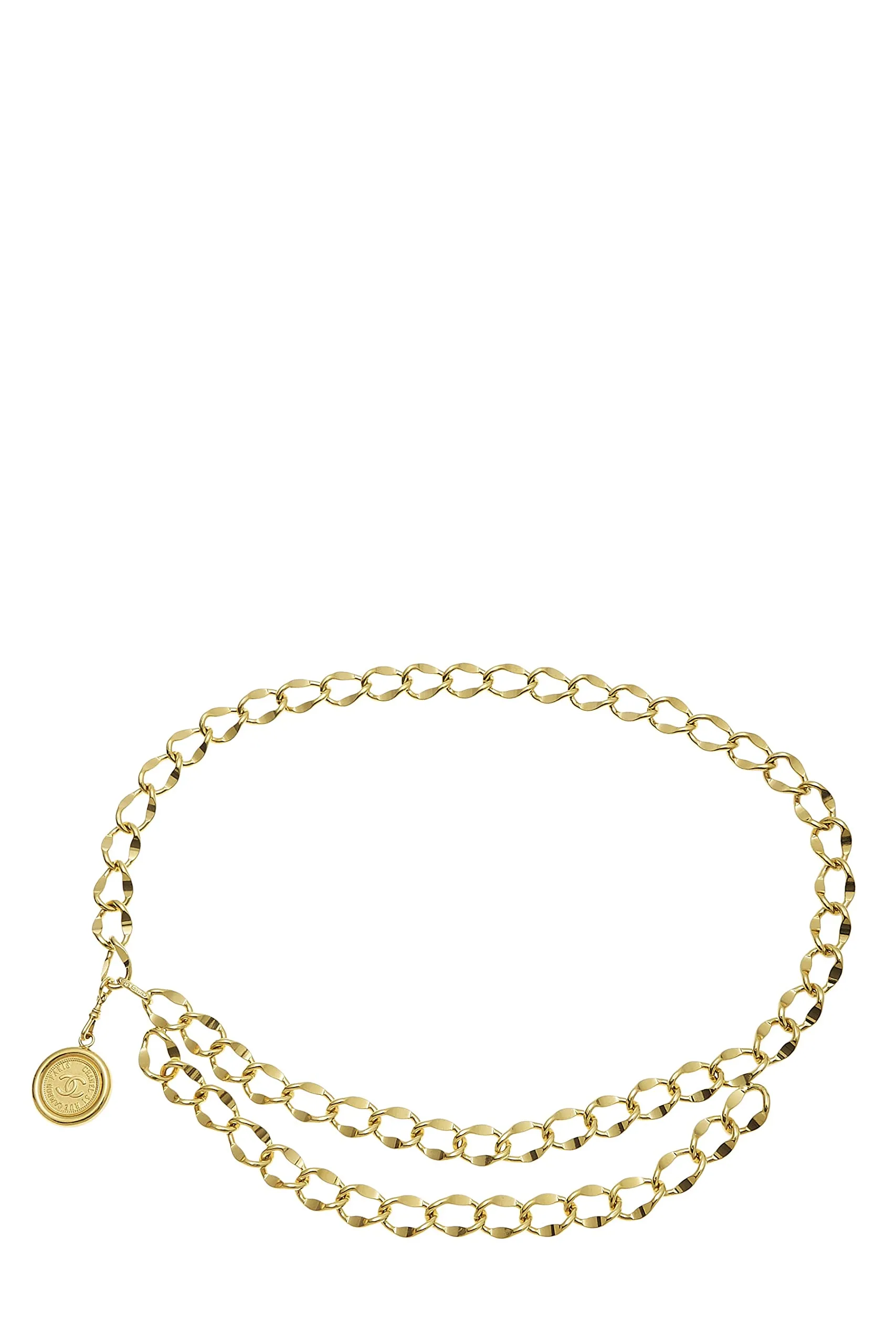 Chanel,  Gold 'CC' Medallion Chain Belt 2, Gold