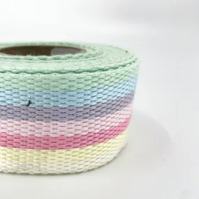 Cotton Webbing - Pastel Stripe - 40mm