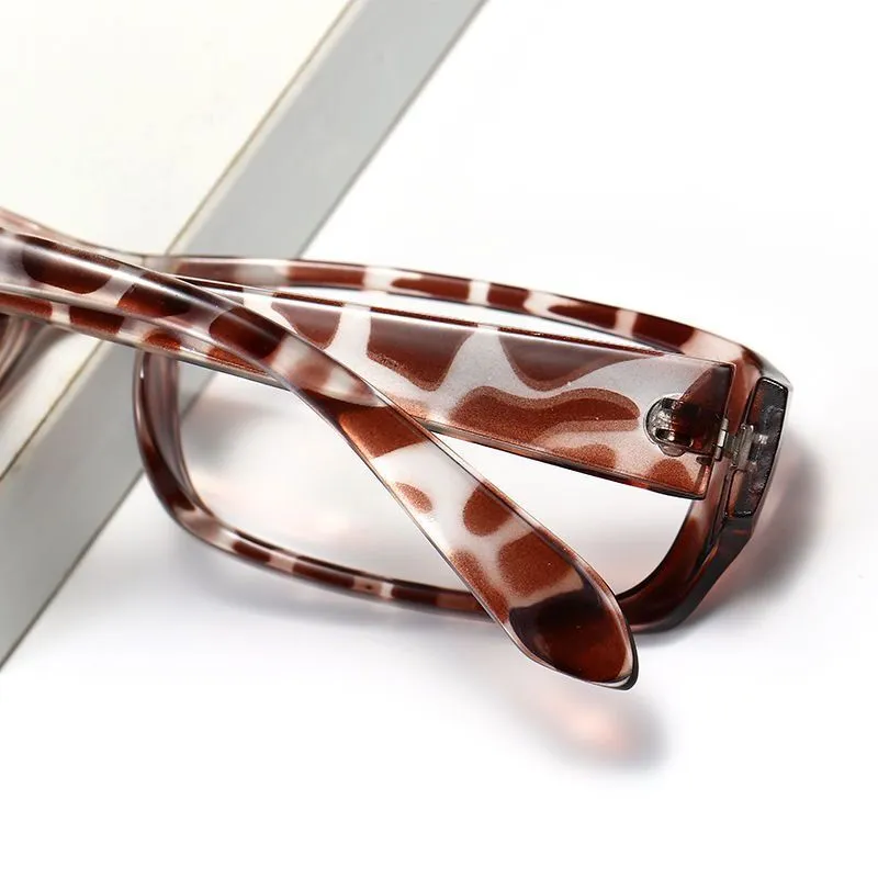 Cubojue Unisex Full Rim Rectangle Tr 90 Titanium Hyperopic Reading Glasses 21007