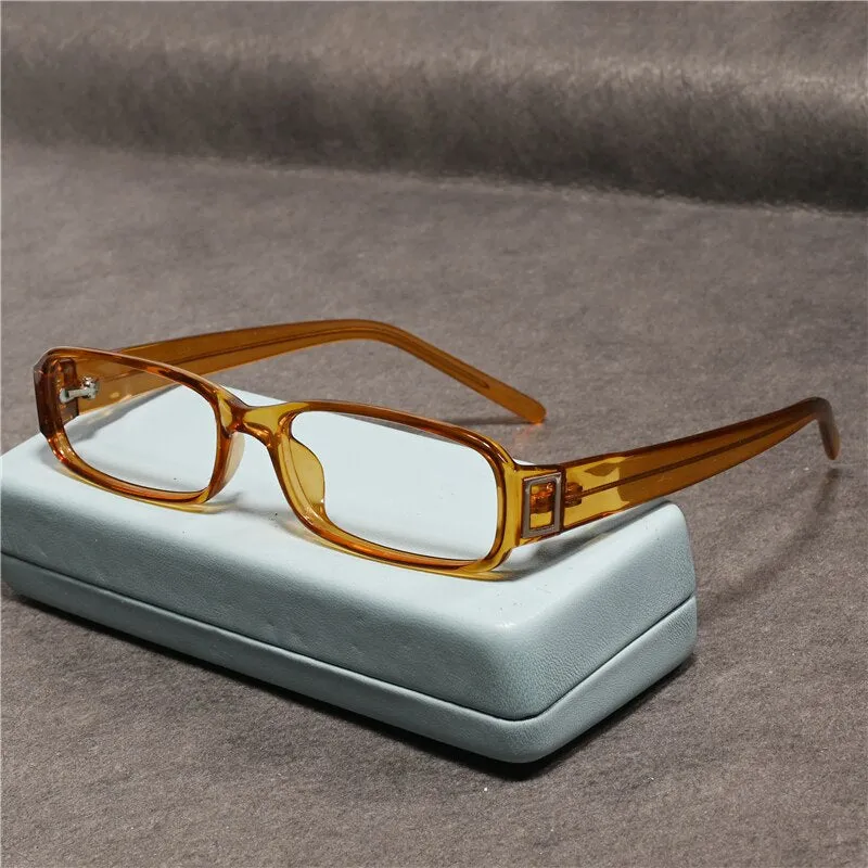 Cubojue Unisex Full Rim Rectangle Tr 90 Titanium Myopic Reading Glasses 4430m