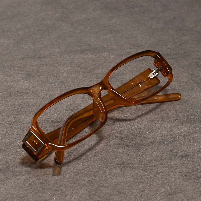 Cubojue Unisex Full Rim Rectangle Tr 90 Titanium Myopic Reading Glasses 4430m