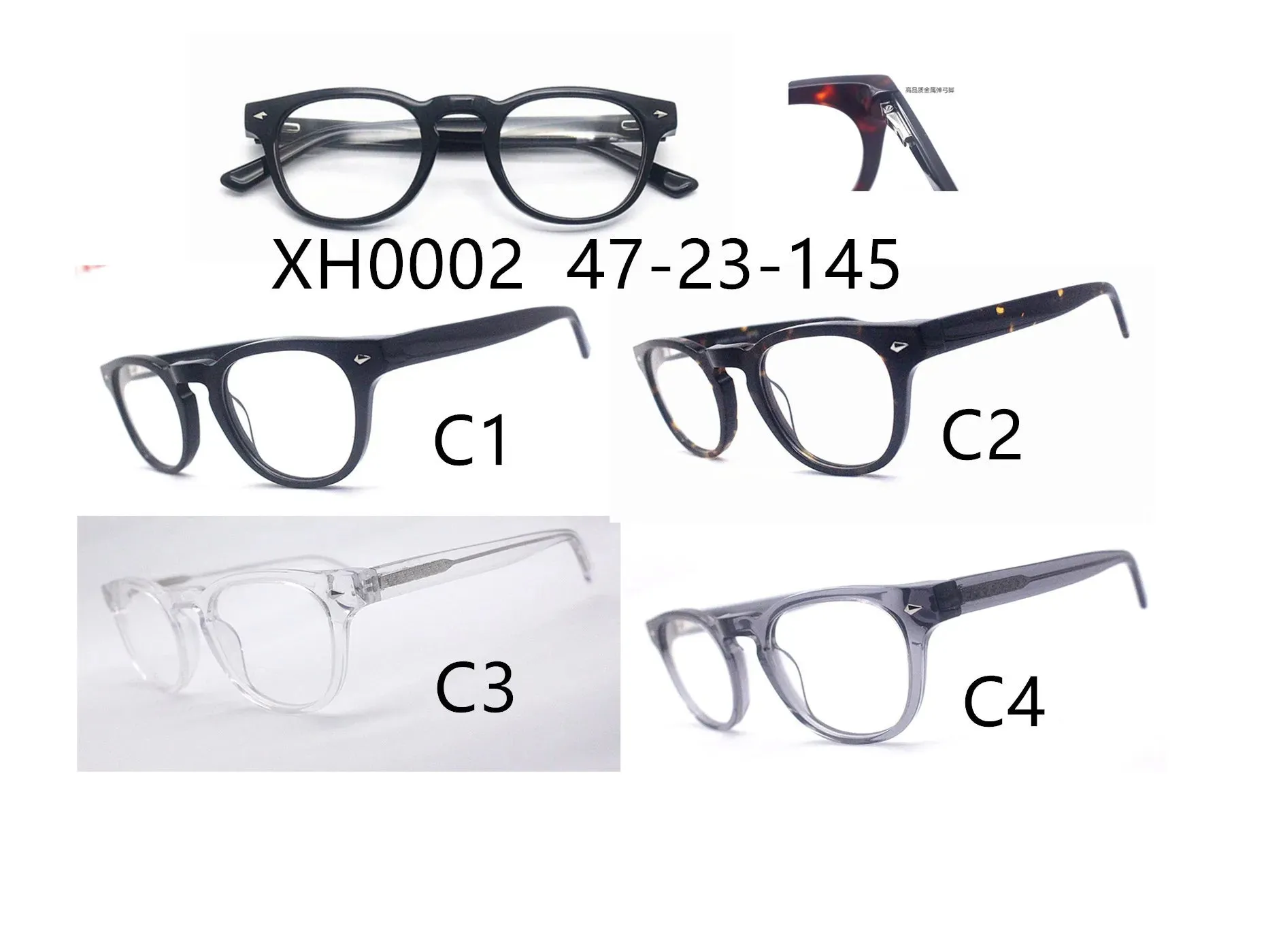 Cubojue Unisex Full Rim Square Acetate Reading Glasses Xh0002