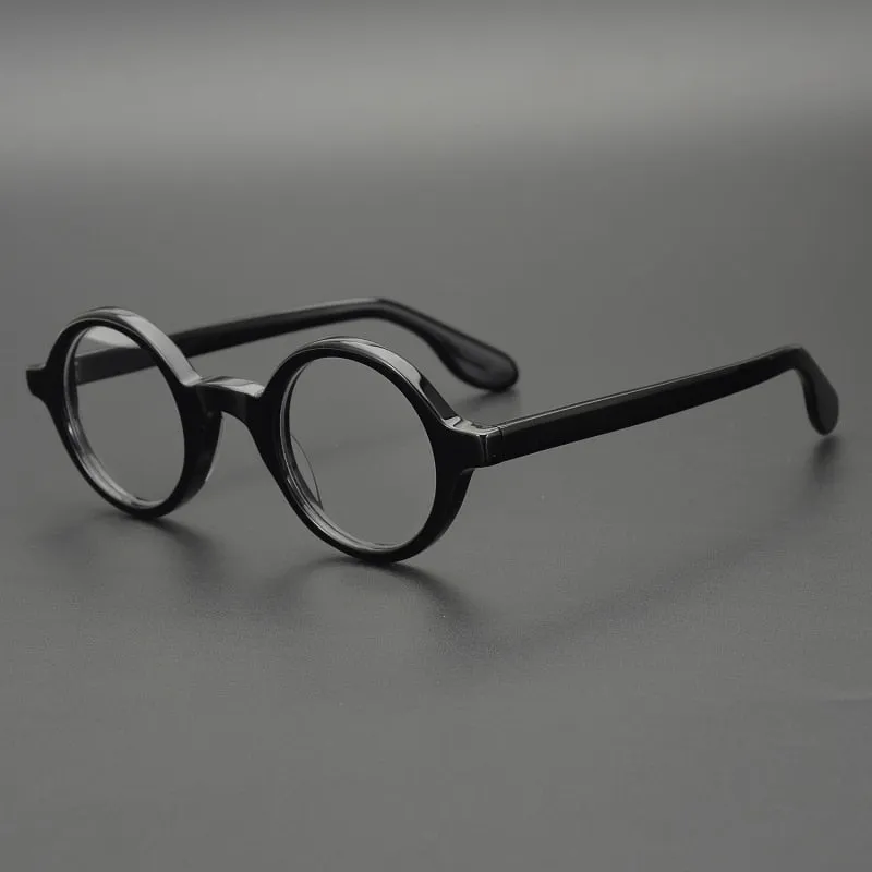 Cubojue Unisex Small Round Acetate Stainless Steel Hyperopic Reading Glasses