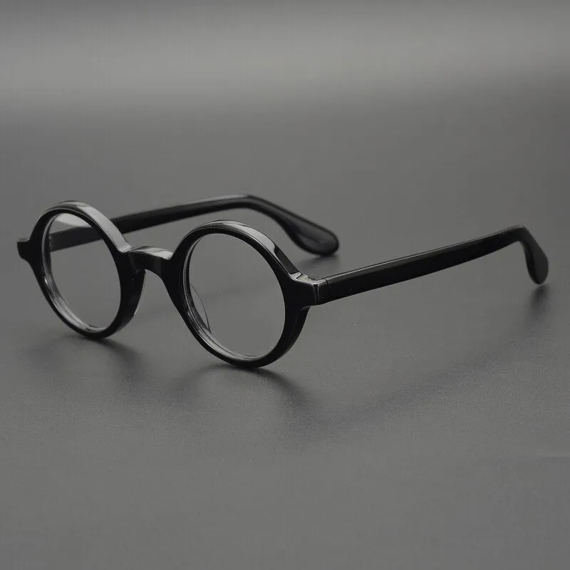 Cubojue Unisex Small Round Acetate Stainless Steel Hyperopic Reading Glasses
