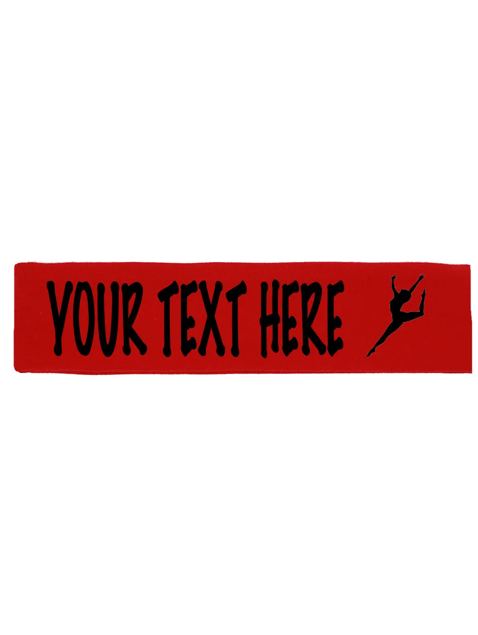 Custom GYMNAST Leg Up Cotton Headband - Flat (Non Sparkle) Letters!