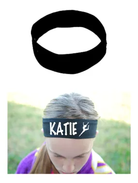 Custom GYMNAST Leg Up Cotton Headband - Flat (Non Sparkle) Letters!