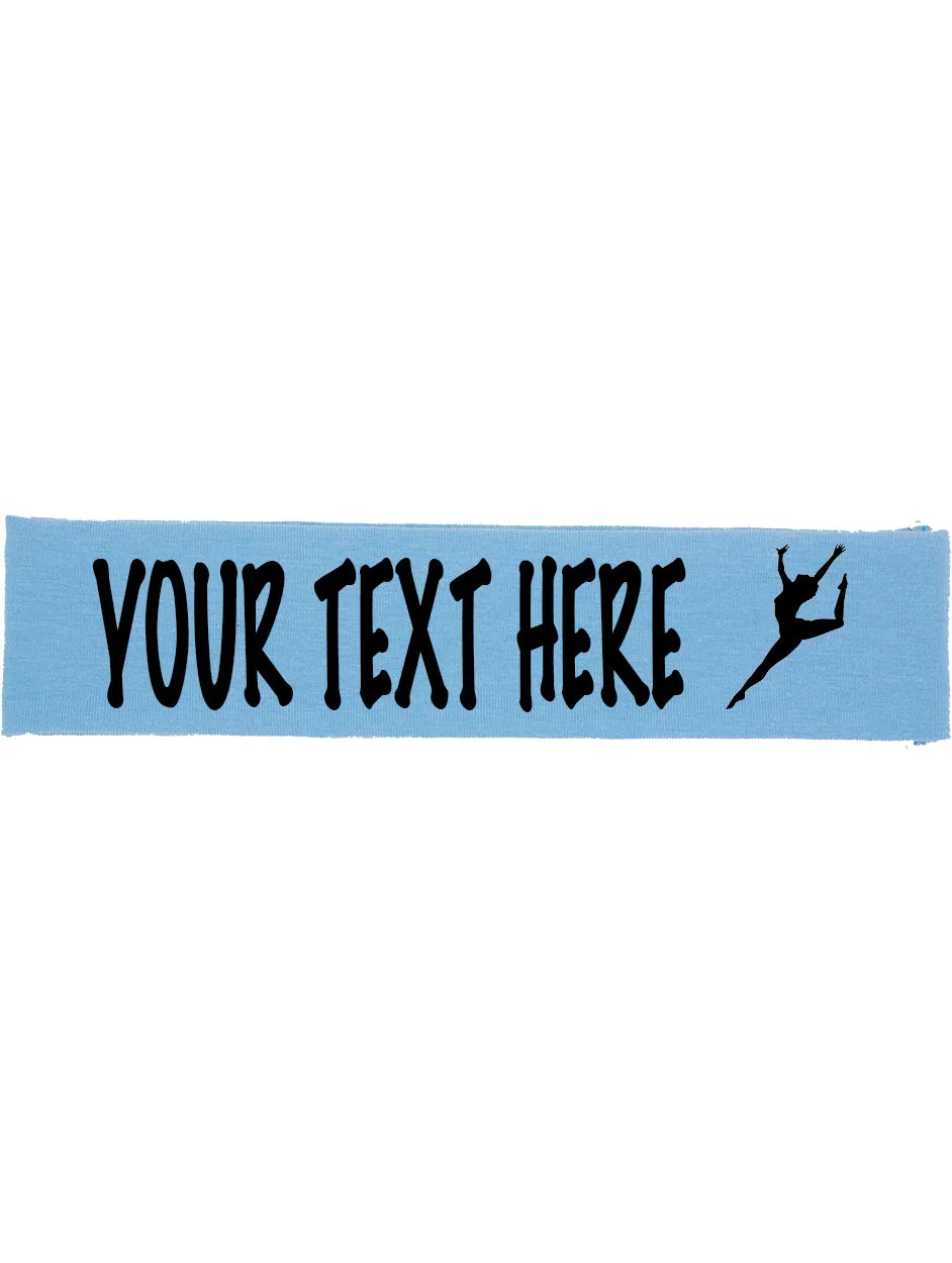 Custom GYMNAST Leg Up Cotton Headband - Flat (Non Sparkle) Letters!