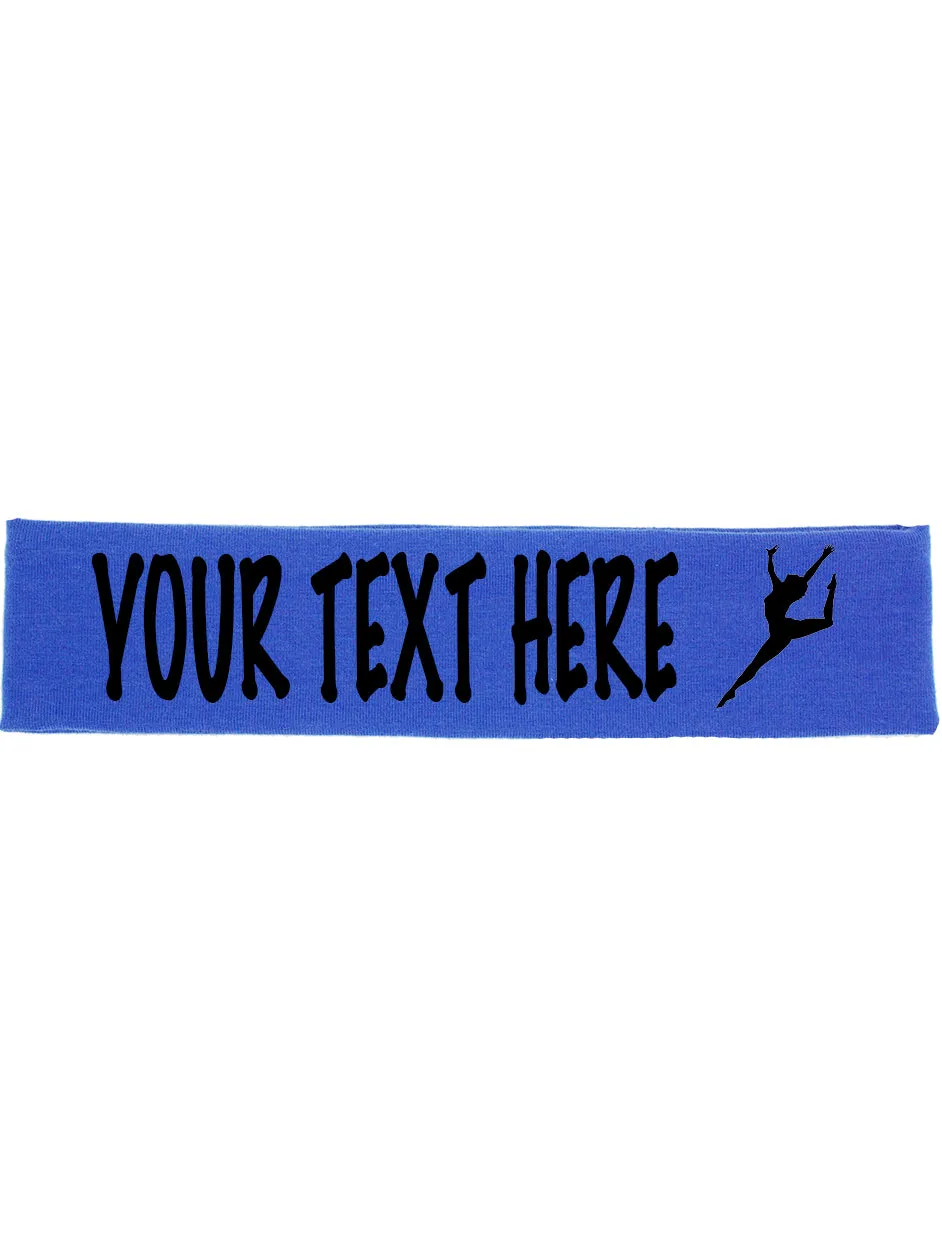 Custom GYMNAST Leg Up Cotton Headband - Flat (Non Sparkle) Letters!