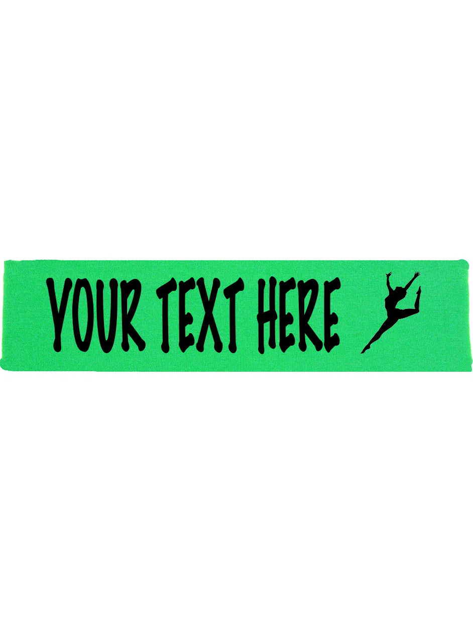 Custom GYMNAST Leg Up Cotton Headband - Flat (Non Sparkle) Letters!