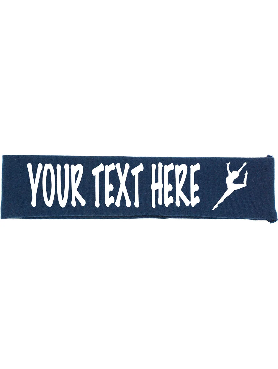 Custom GYMNAST Leg Up Cotton Headband - Flat (Non Sparkle) Letters!