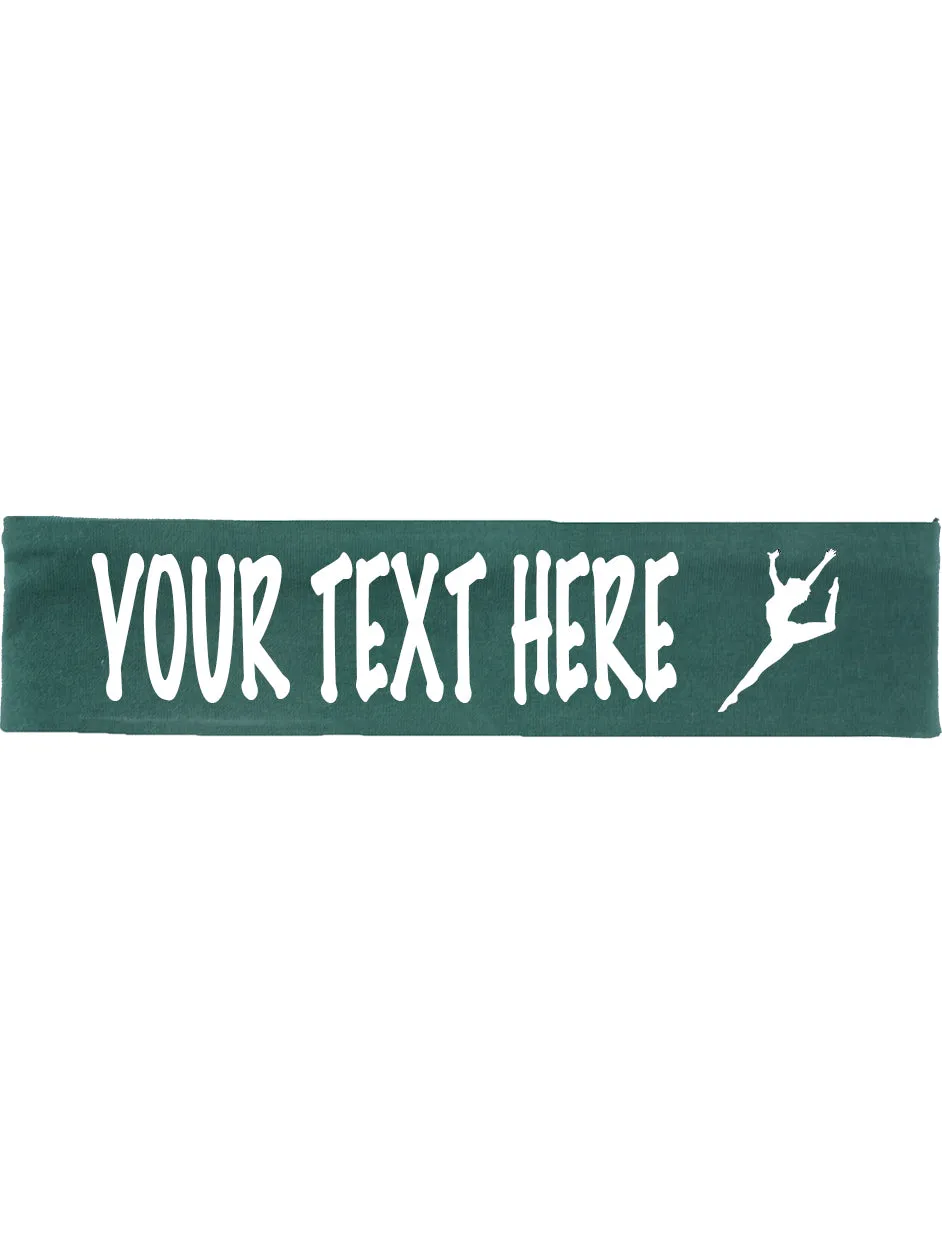 Custom GYMNAST Leg Up Cotton Headband - Flat (Non Sparkle) Letters!