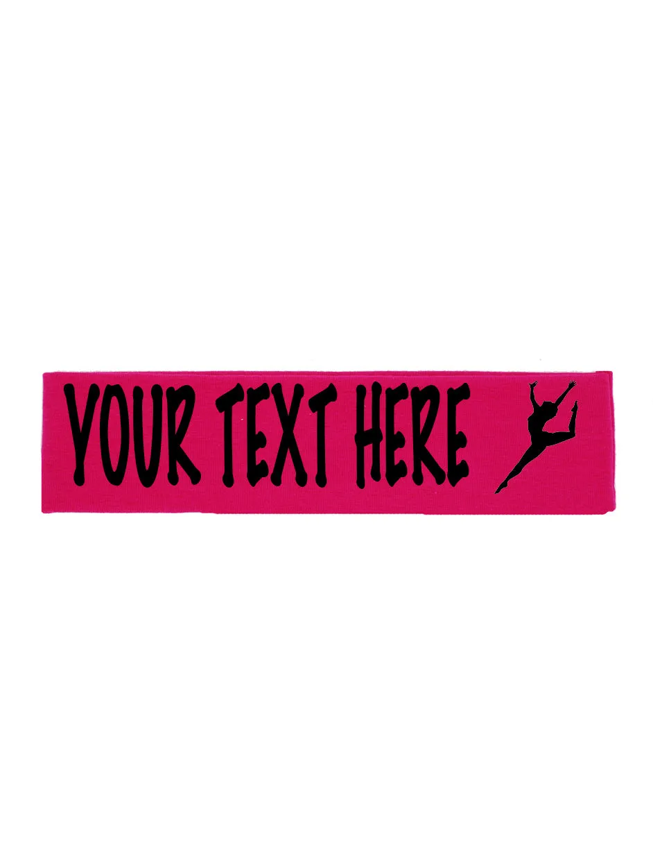 Custom GYMNAST Leg Up Cotton Headband - Flat (Non Sparkle) Letters!