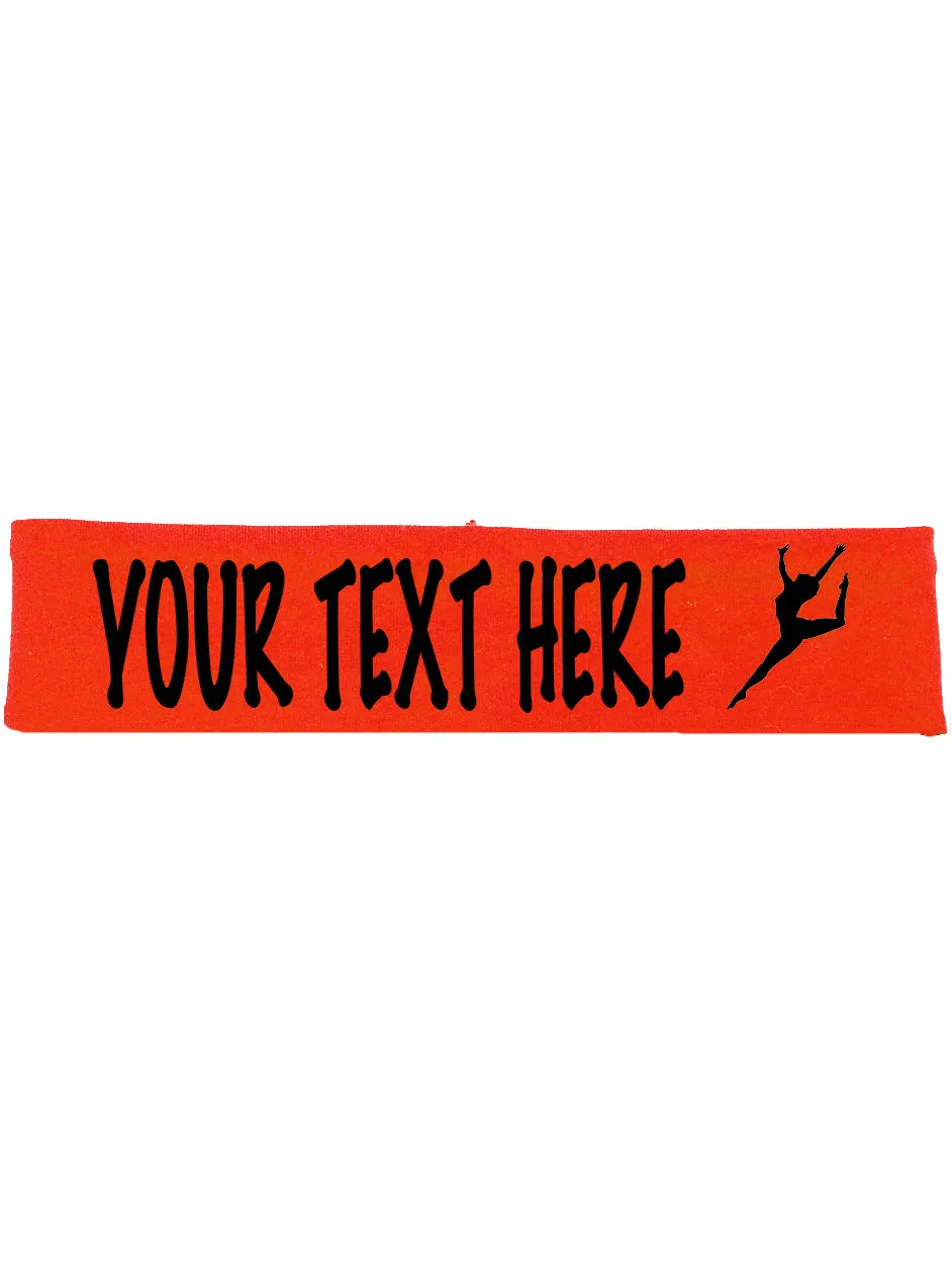 Custom GYMNAST Leg Up Cotton Headband - Flat (Non Sparkle) Letters!