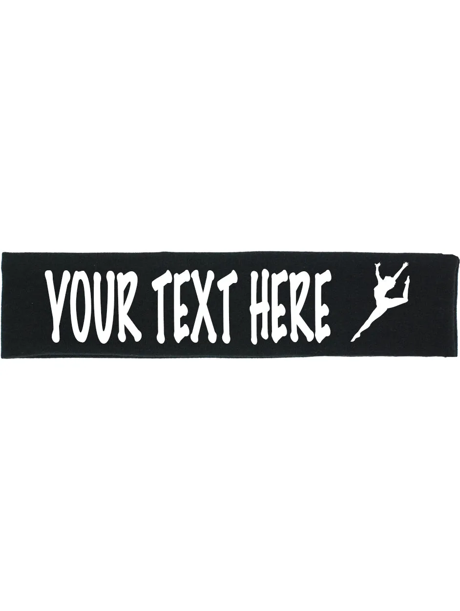 Custom GYMNAST Leg Up Cotton Headband - Flat (Non Sparkle) Letters!