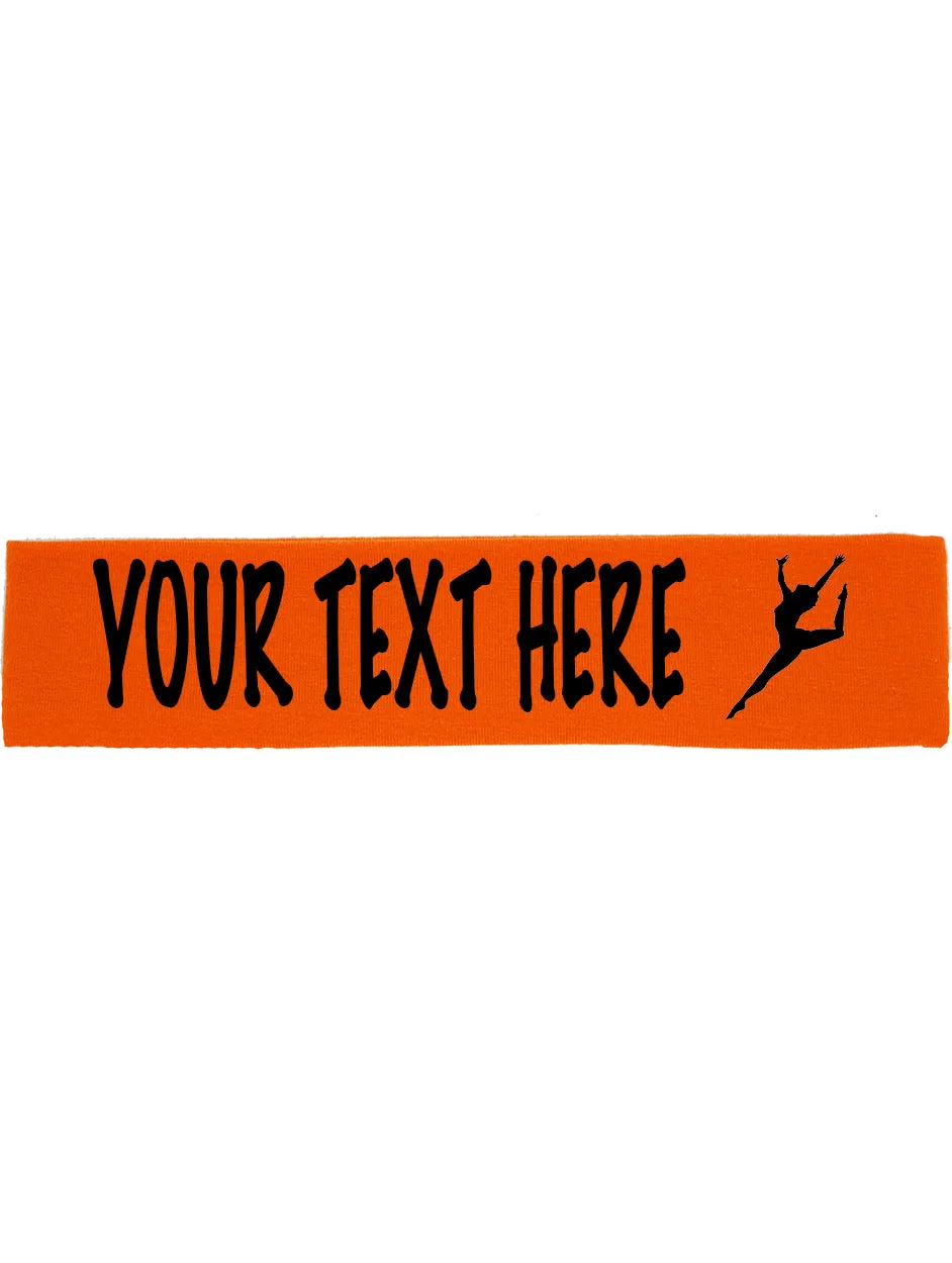 Custom GYMNAST Leg Up Cotton Headband - Flat (Non Sparkle) Letters!