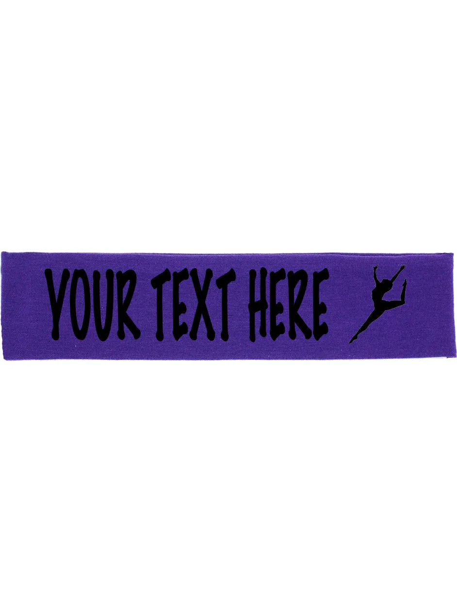 Custom GYMNAST Leg Up Cotton Headband - Flat (Non Sparkle) Letters!