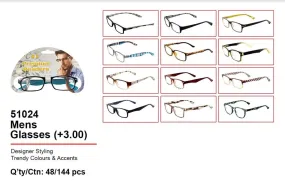 Designer Mens Reading Glasses  3.00