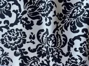 Designer Silhouetted Open Lotus Silk Twill (Made in Italy)