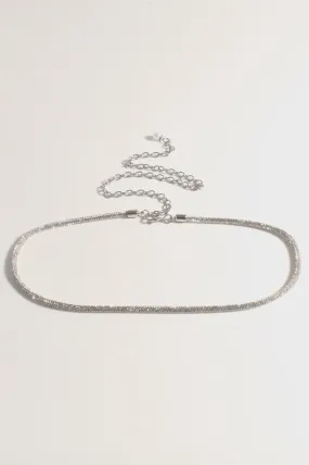 Diamante Snake Chain Belt Crystal/Silver