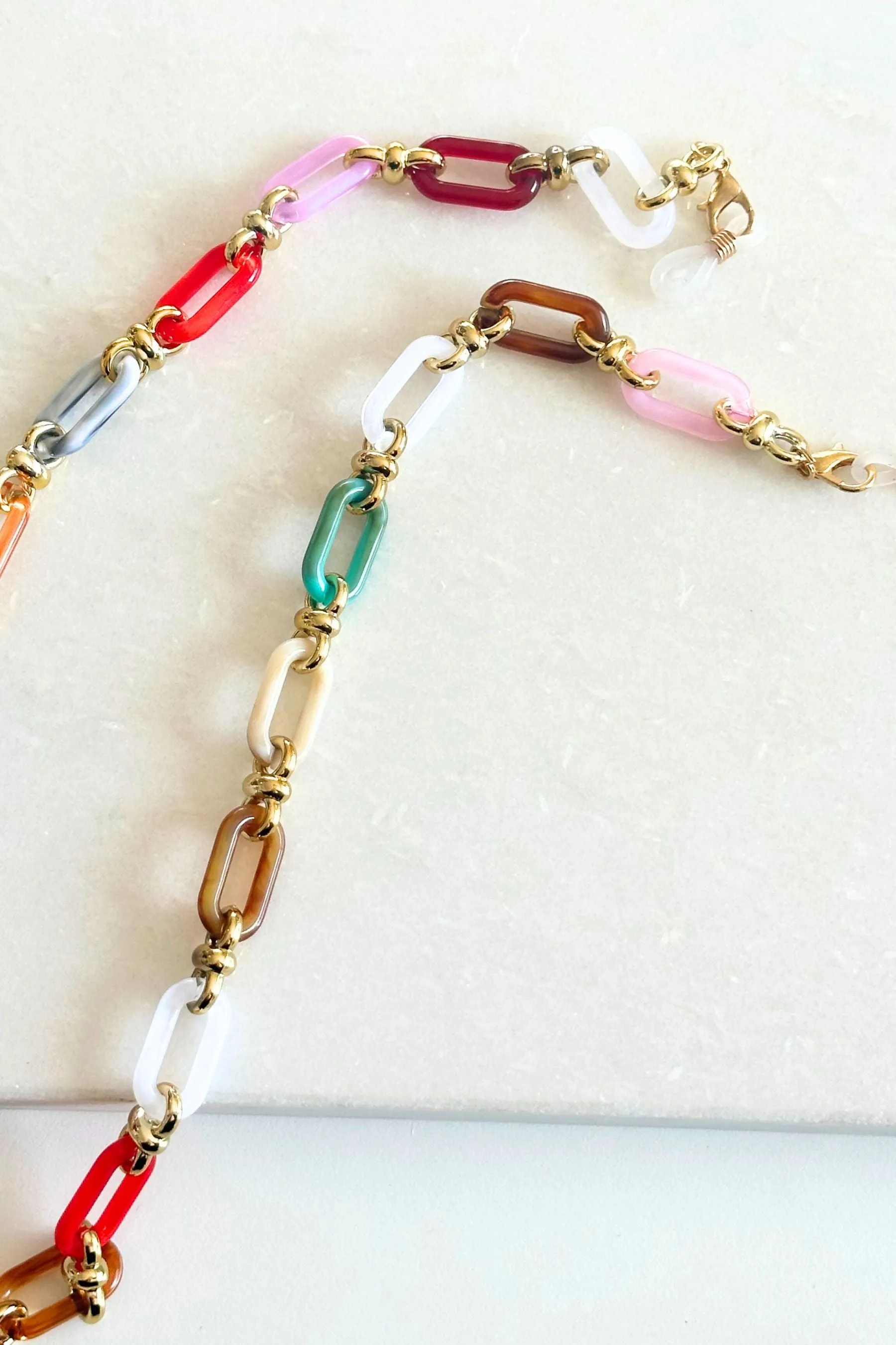Eyewear Chain | Multi Coloured & Gold
