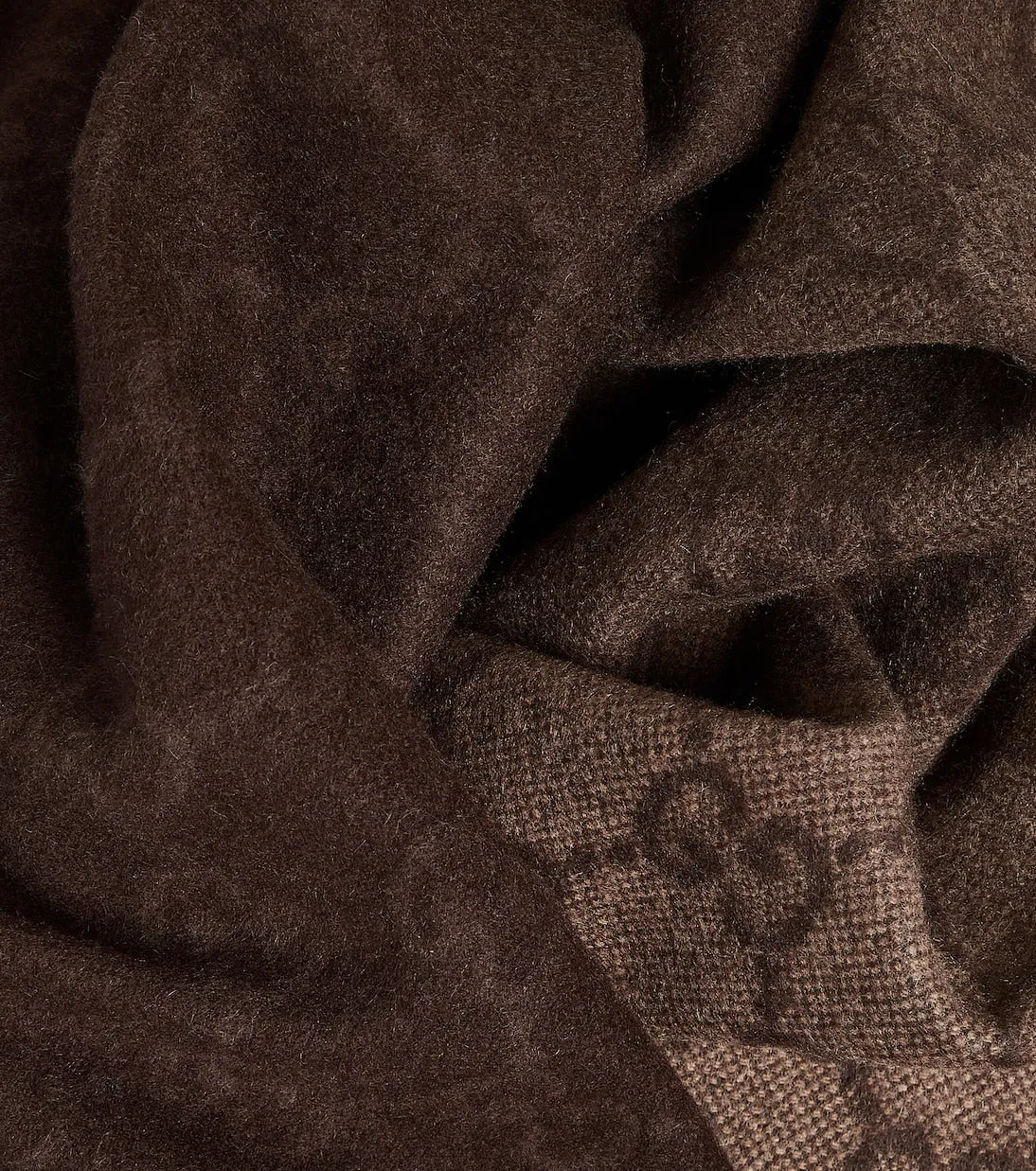 gg cashmere scarf with jacquard fringe Gucci, beige