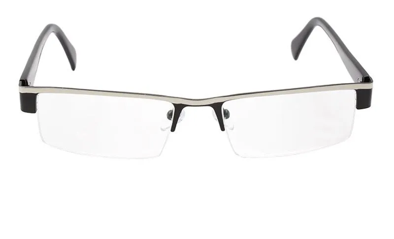 Hotochki Men's Semi Rim Stainless Steel Alloy Frame Reading Glasses D2015