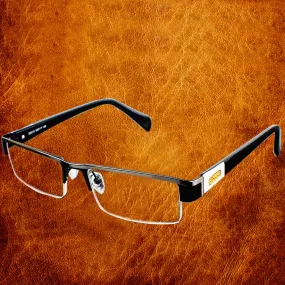 Hotochki Men's Semi Rim Stainless Steel Alloy Frame Reading Glasses D2015
