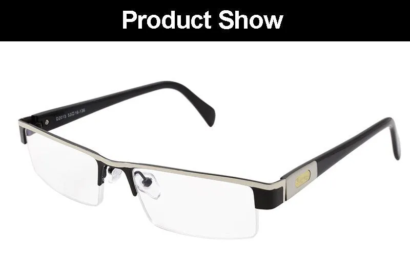 Hotochki Men's Semi Rim Stainless Steel Alloy Frame Reading Glasses D2015