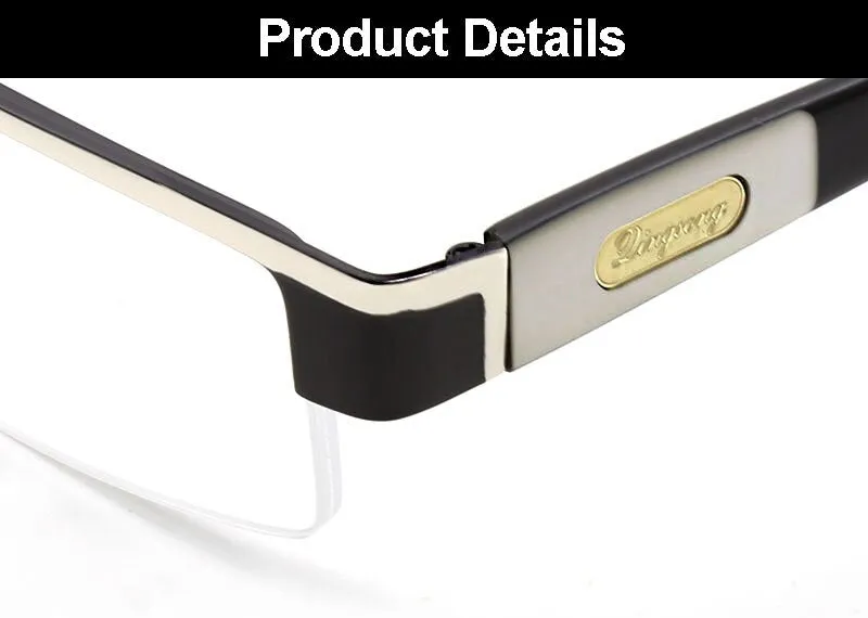 Hotochki Men's Semi Rim Stainless Steel Alloy Frame Reading Glasses D2015