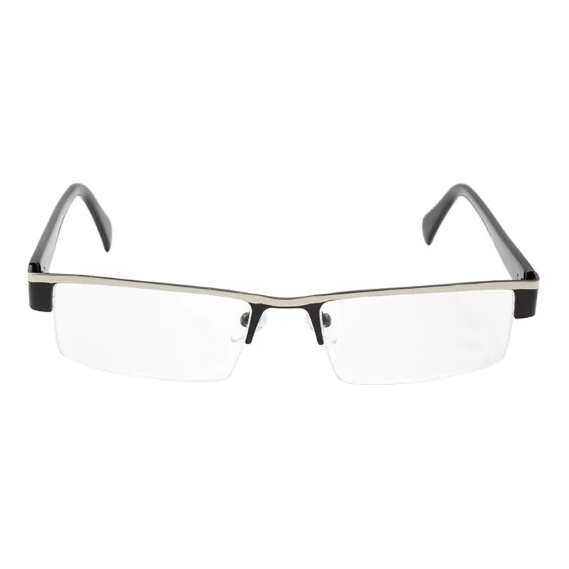 Hotochki Men's Semi Rim Stainless Steel Alloy Frame Reading Glasses D2015