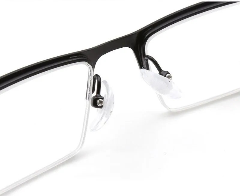 Hotochki Men's Semi Rim Stainless Steel Alloy Frame Reading Glasses D2015