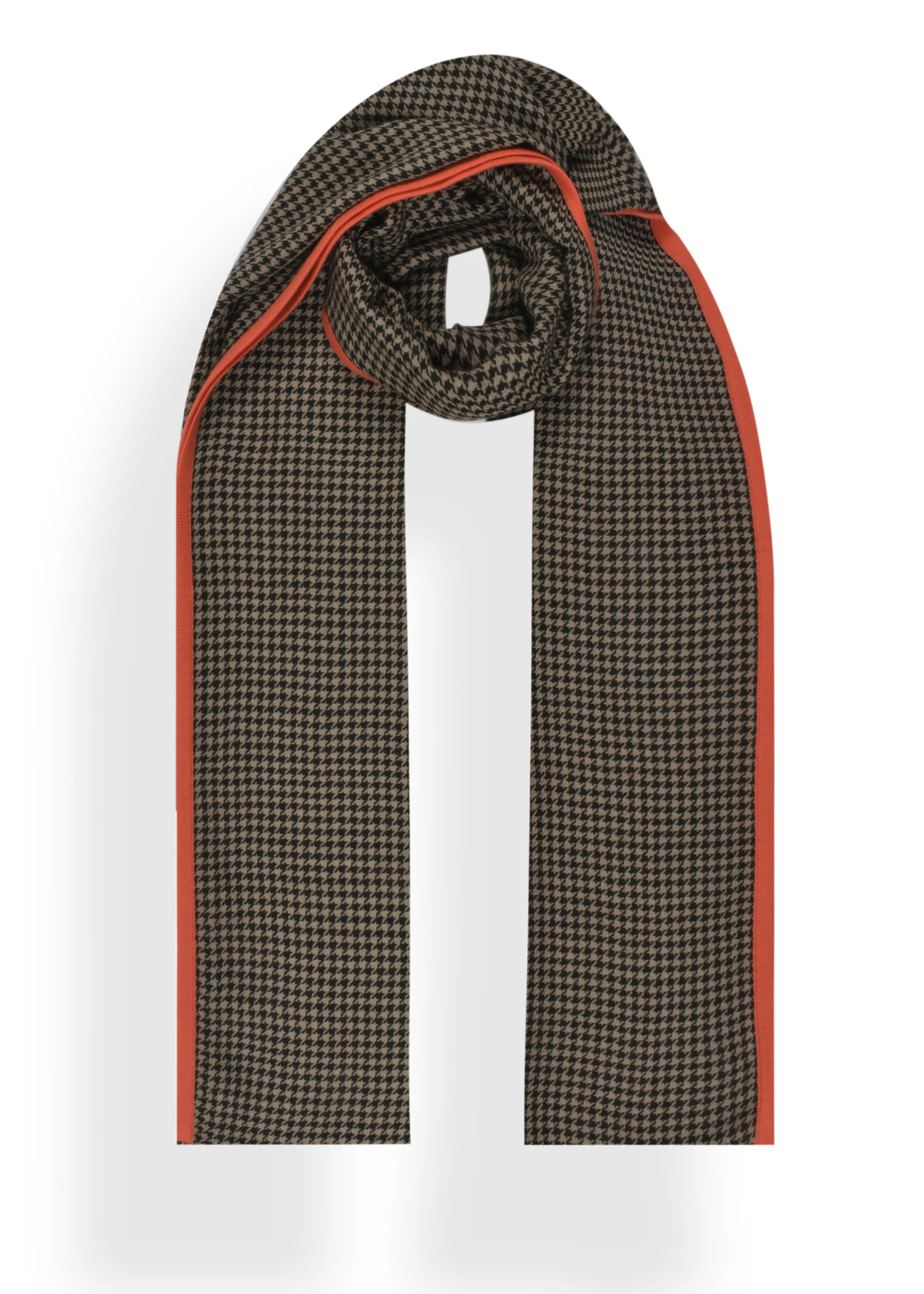 Houndstooth Stole with Piping Border in Merino
