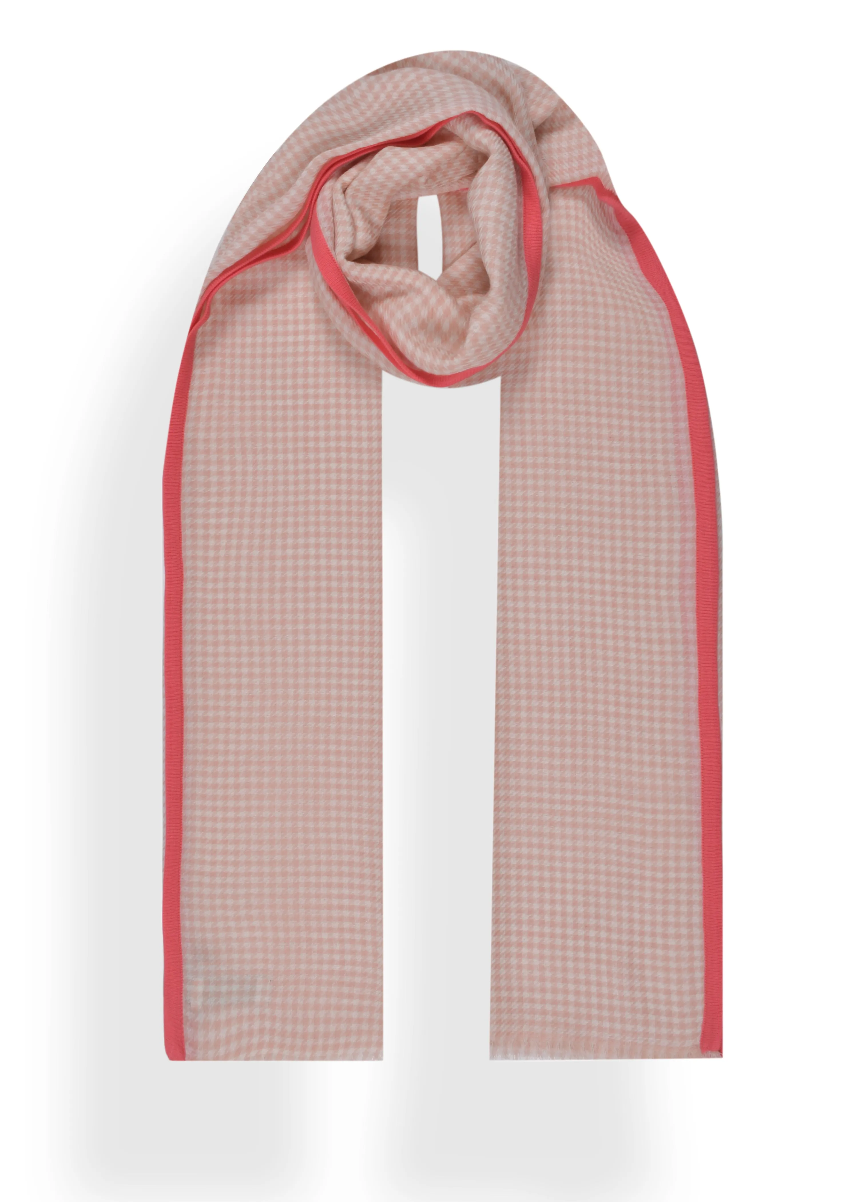 Houndstooth Stole with Piping Border in Merino