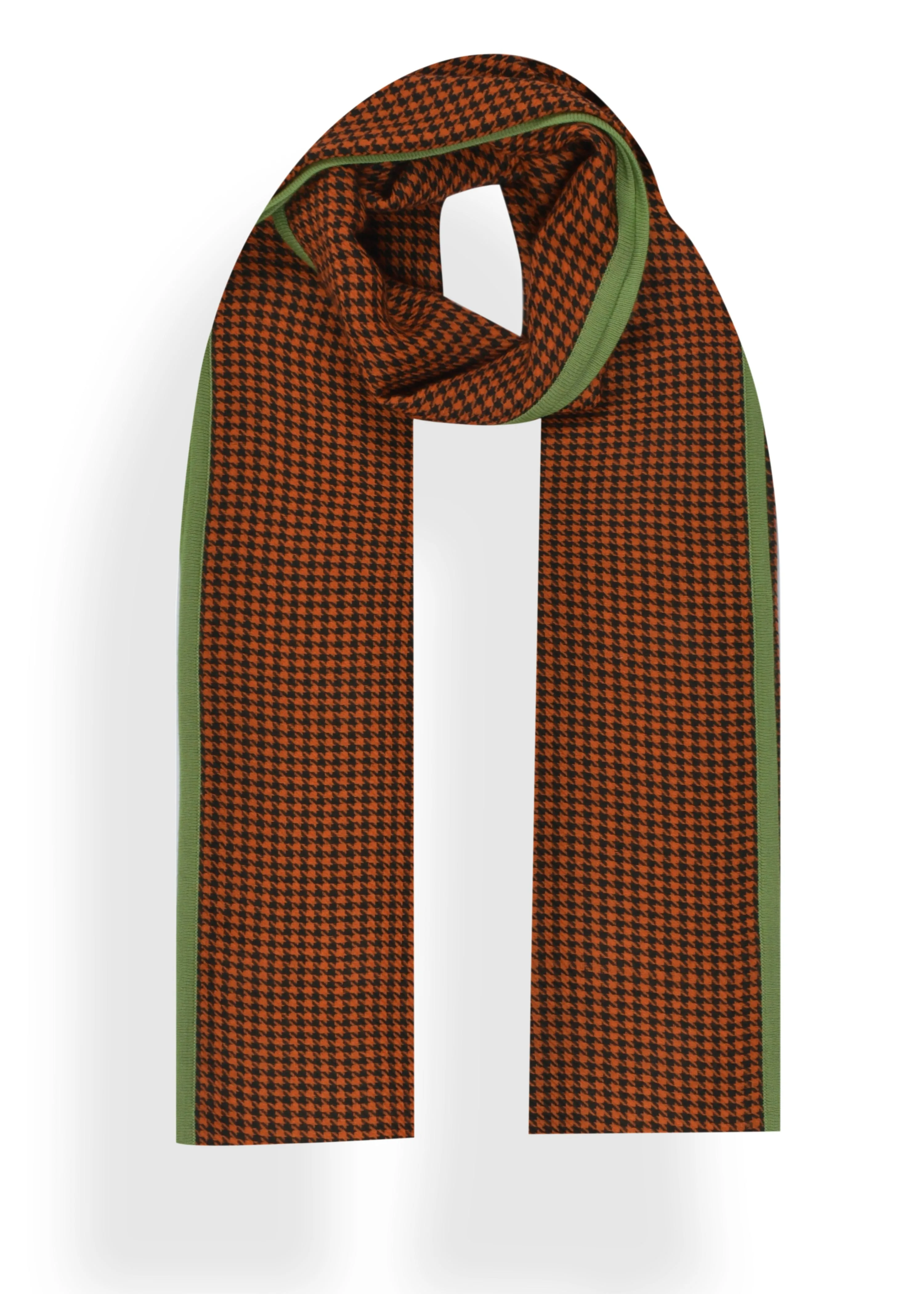 Houndstooth Stole with Piping Border in Merino