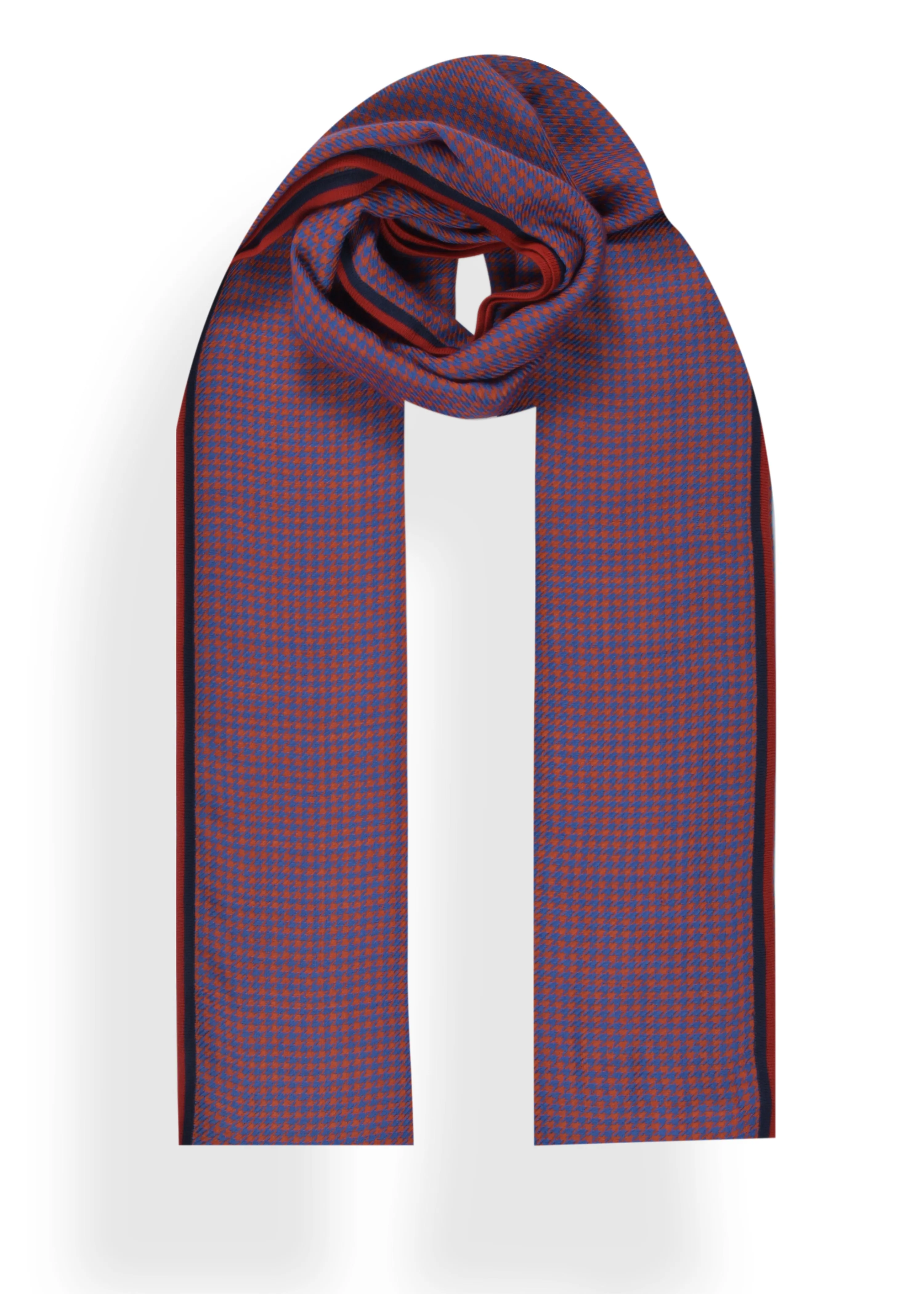 Houndstooth Stole with Piping Border in Merino