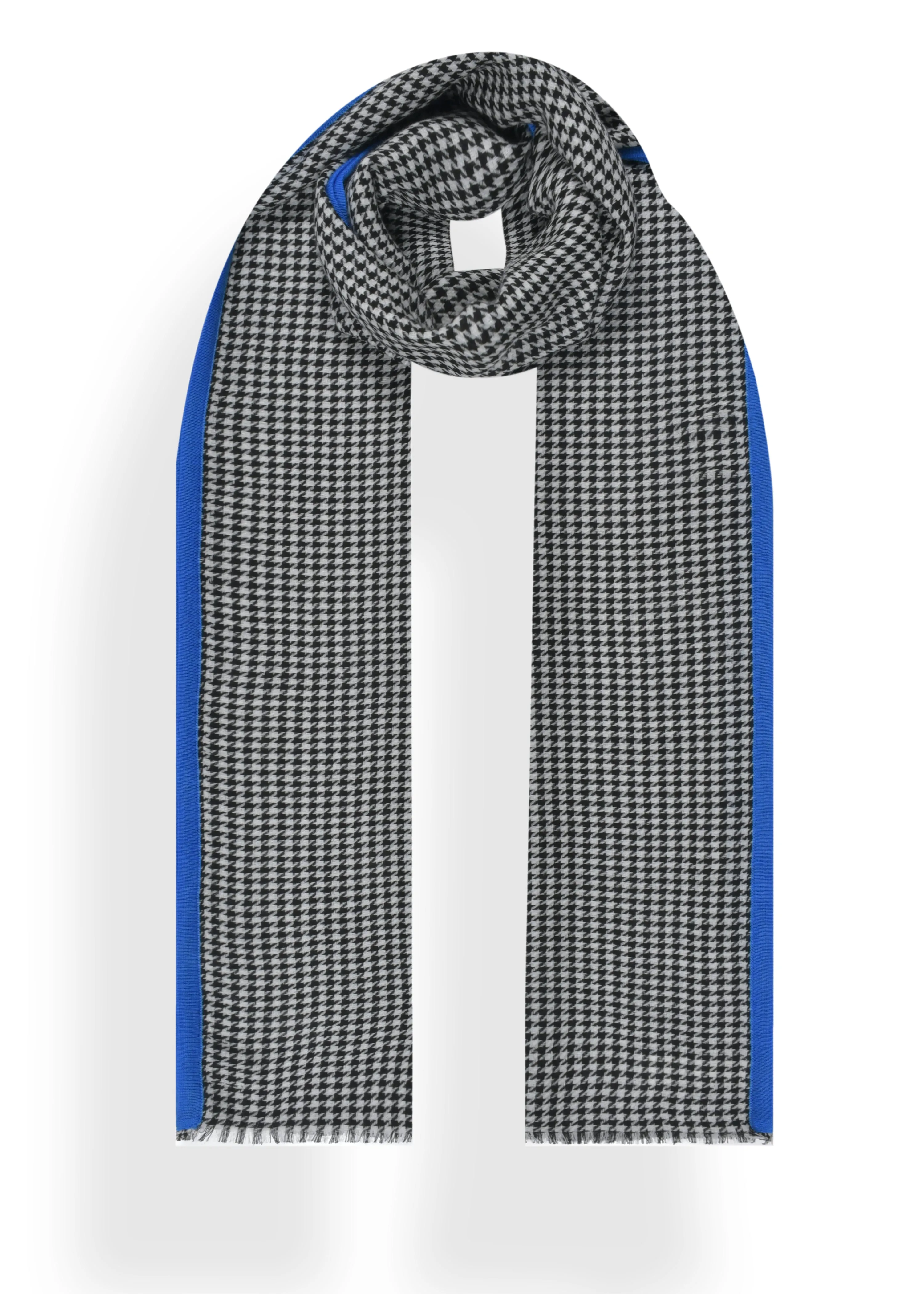 Houndstooth Stole with Piping Border in Merino