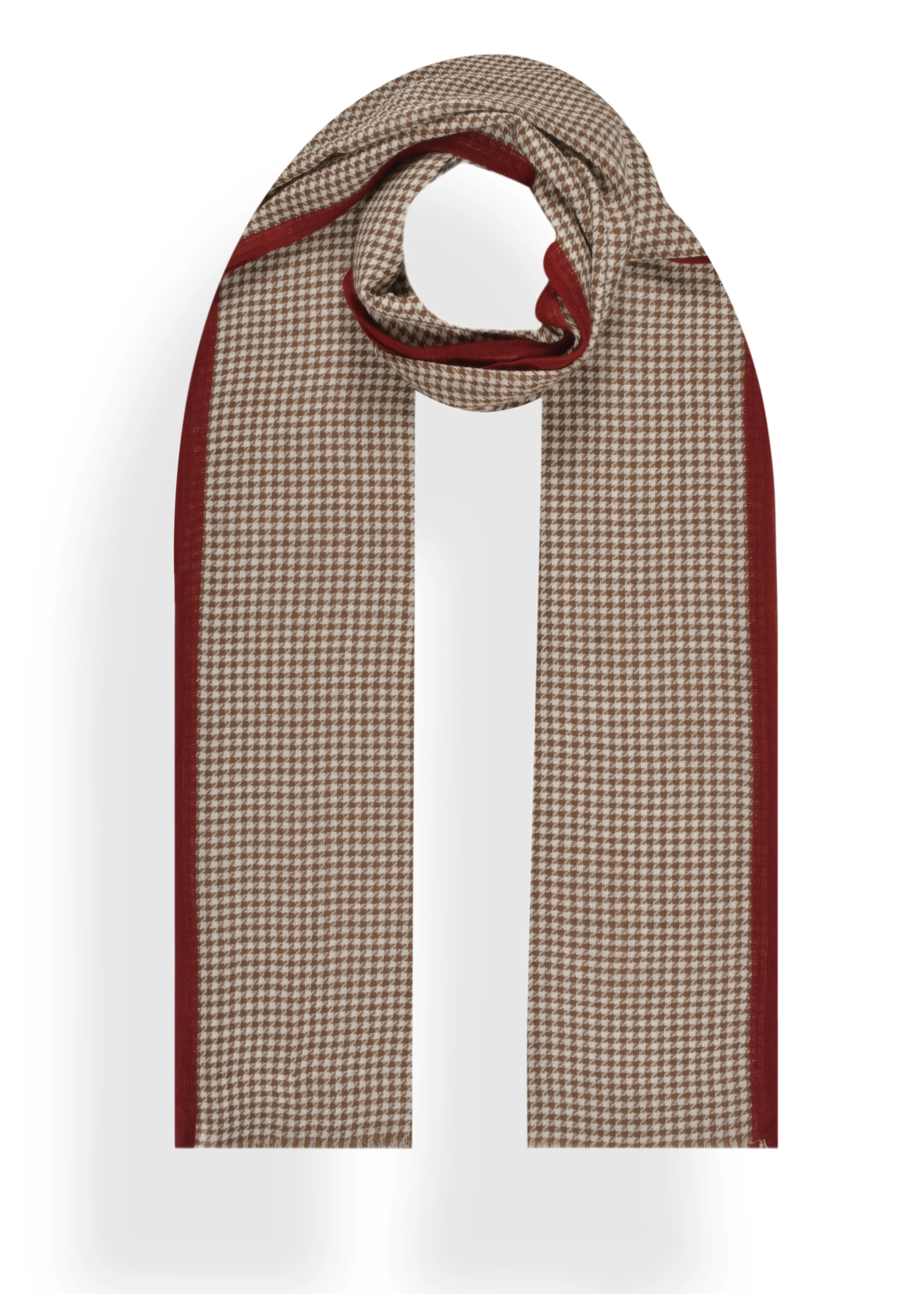 Houndstooth Stole with Piping Border in Merino