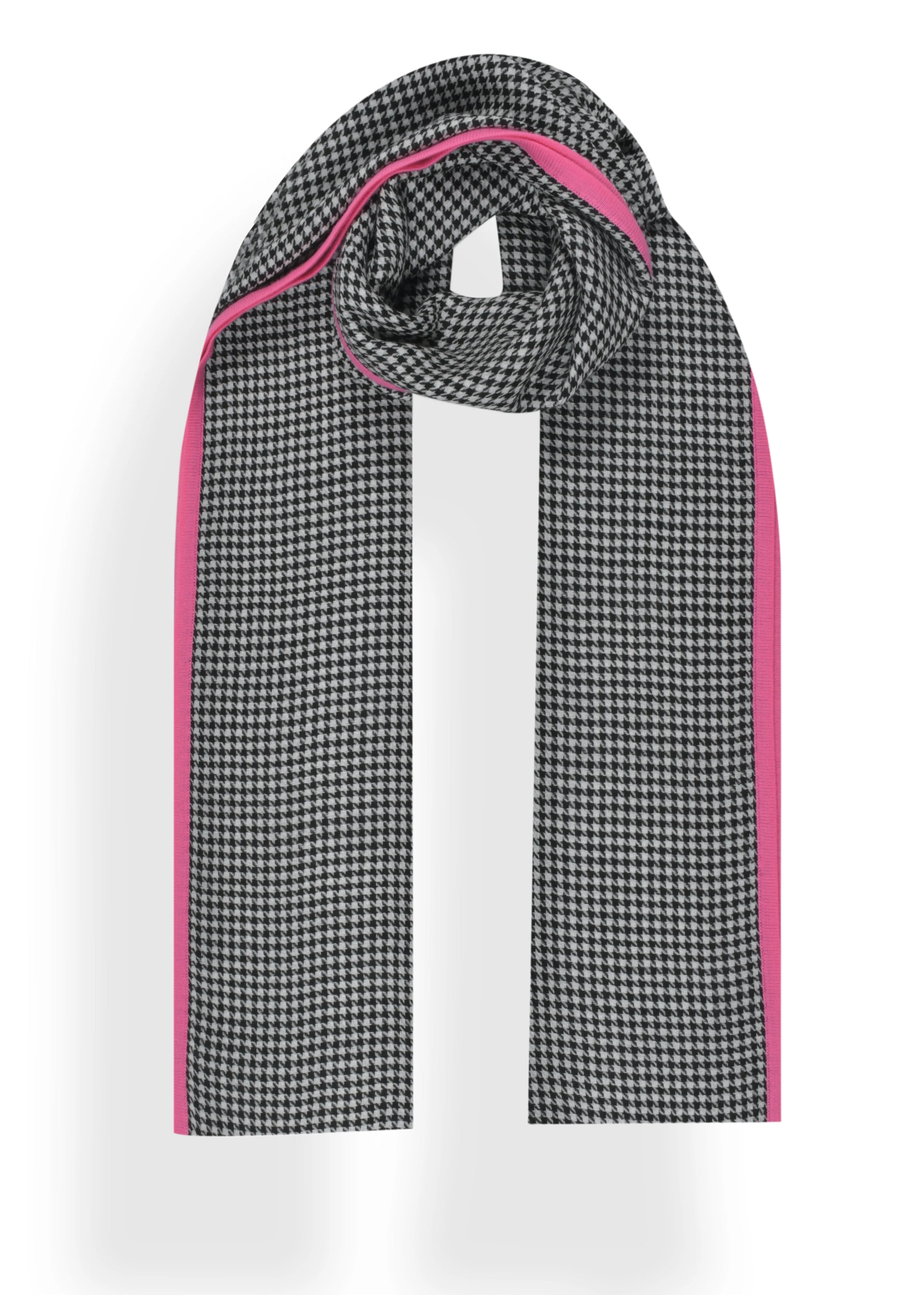 Houndstooth Stole with Piping Border in Merino