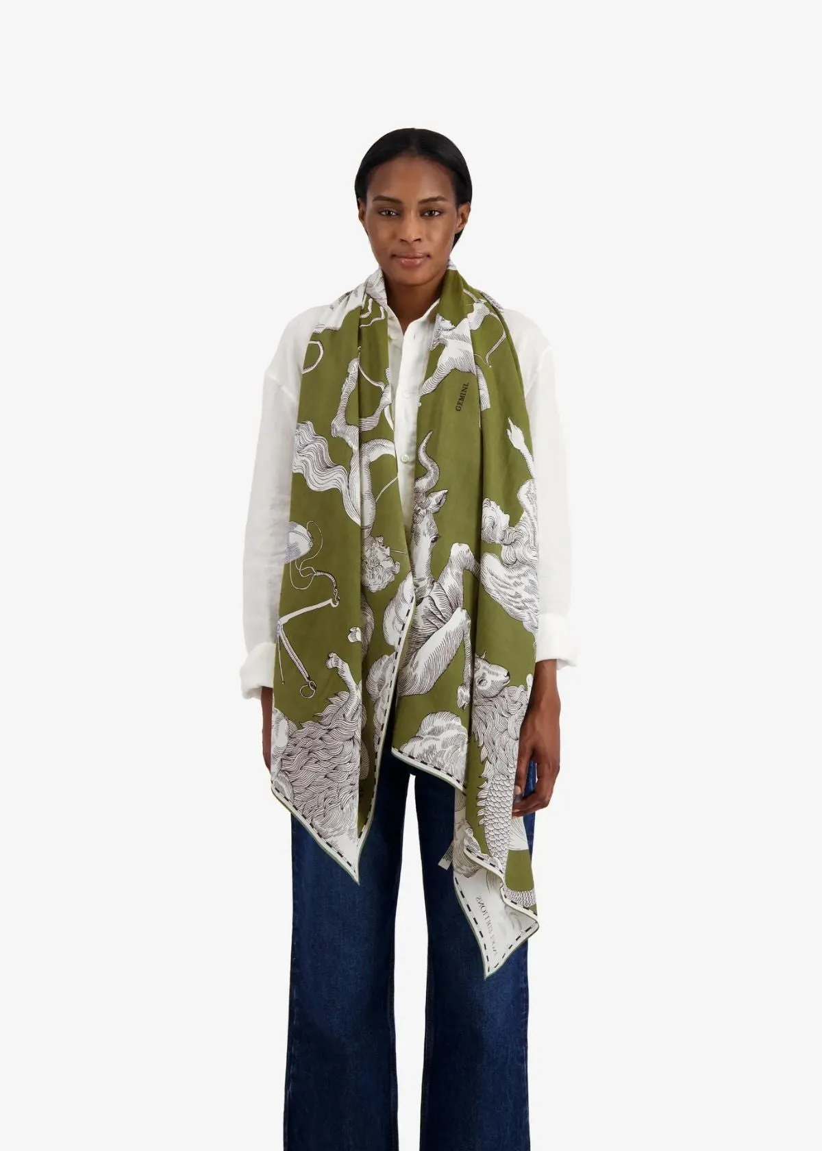 INOUI EDITIONS Astrologie 100 Scarf - Khaki