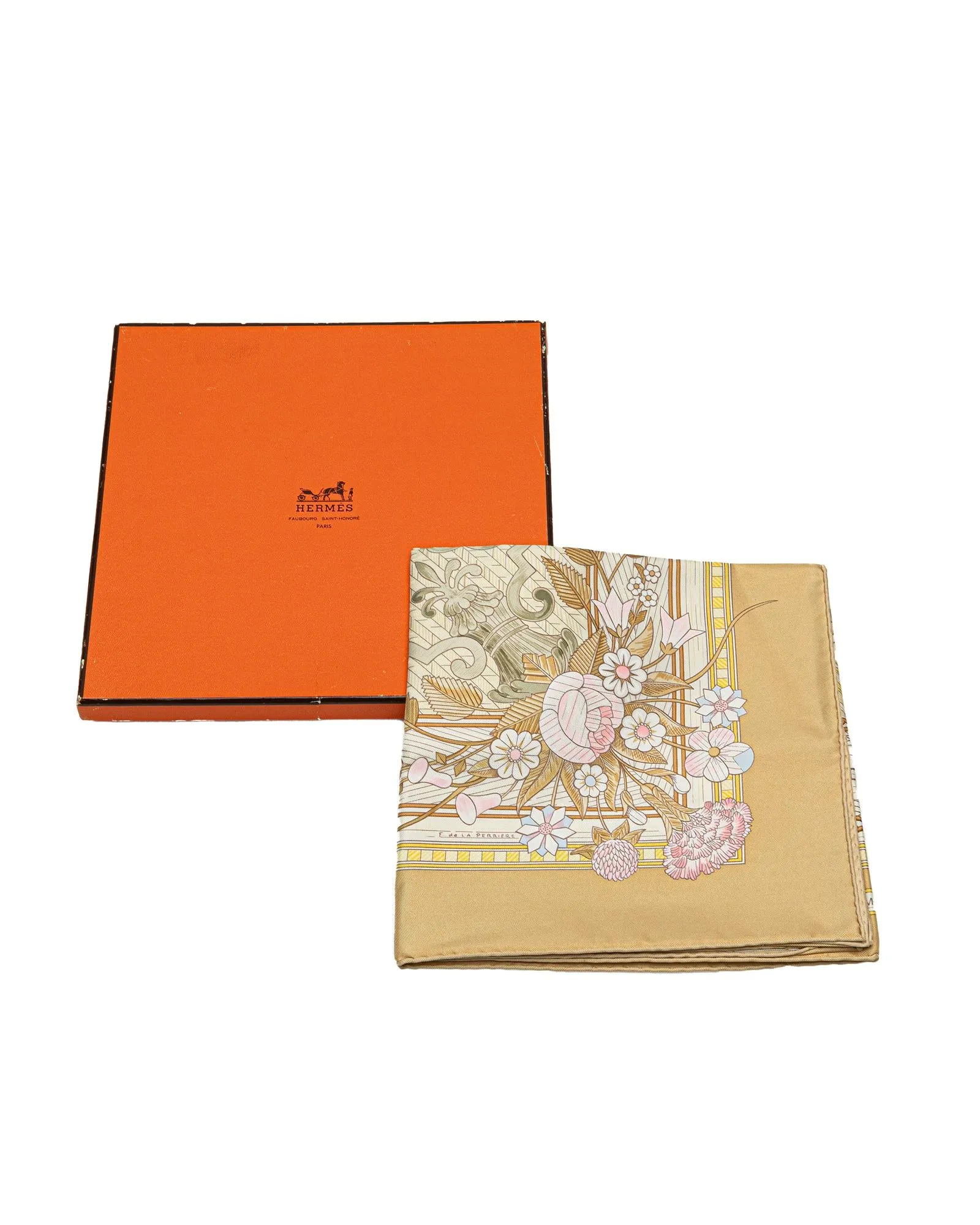 Jeux De Paille Silk Scarf with Intricate Print
