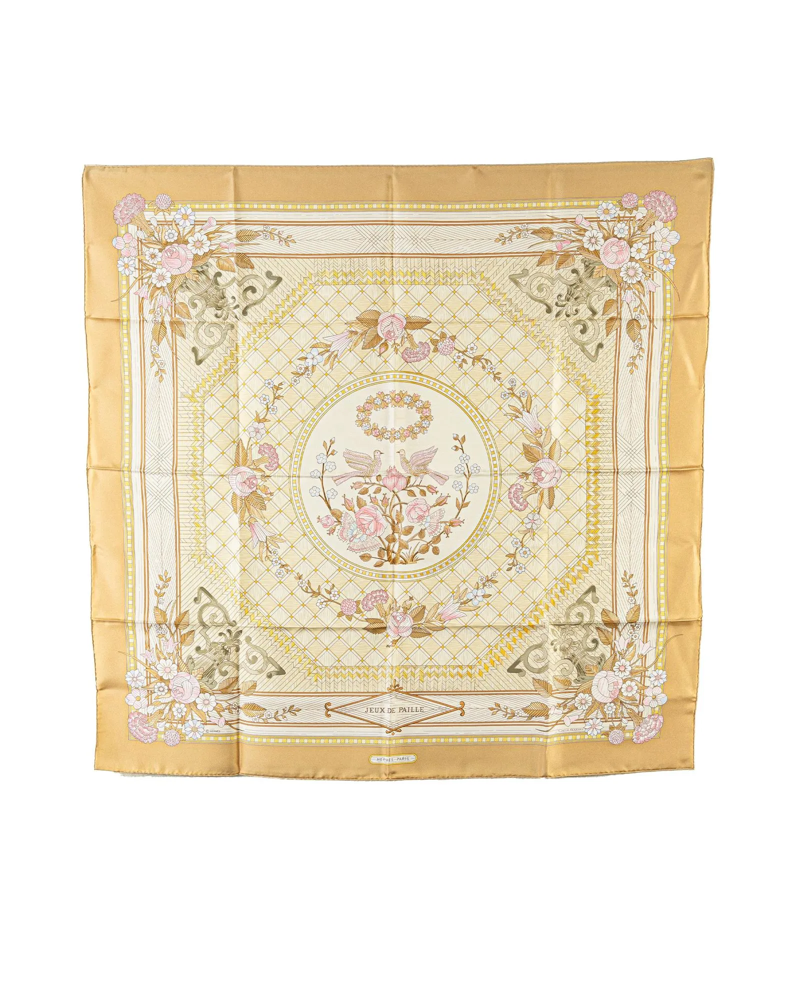 Jeux De Paille Silk Scarf with Intricate Print