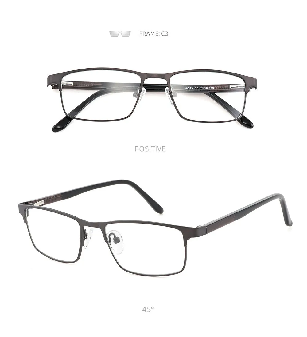 Laoyehui Unisex Full Rim Square Alloy Reading Glasses Anti Blue Light 18049