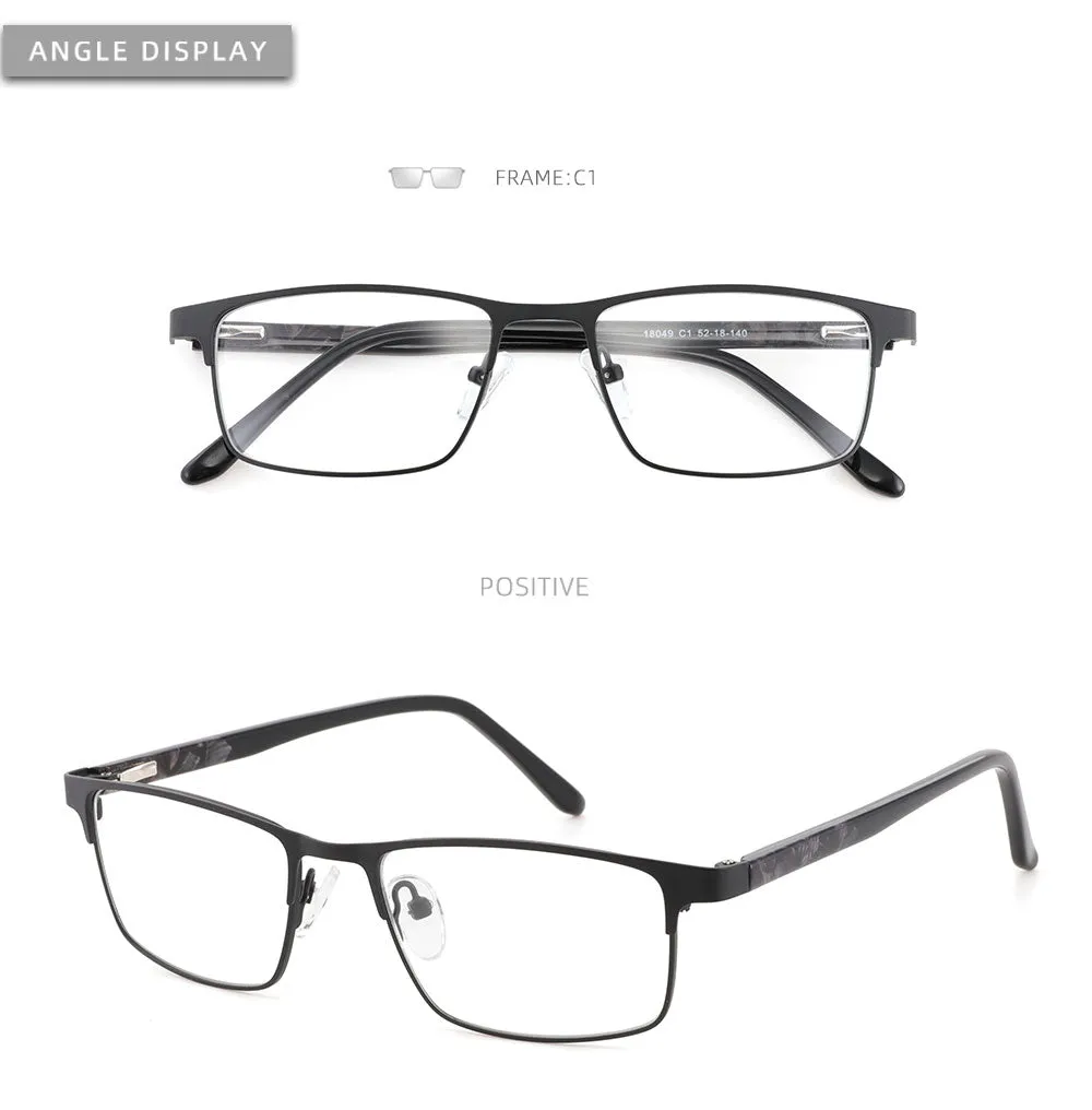 Laoyehui Unisex Full Rim Square Alloy Reading Glasses Anti Blue Light 18049