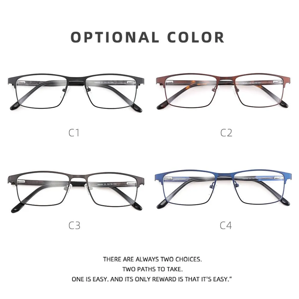 Laoyehui Unisex Full Rim Square Alloy Reading Glasses Anti Blue Light 18049