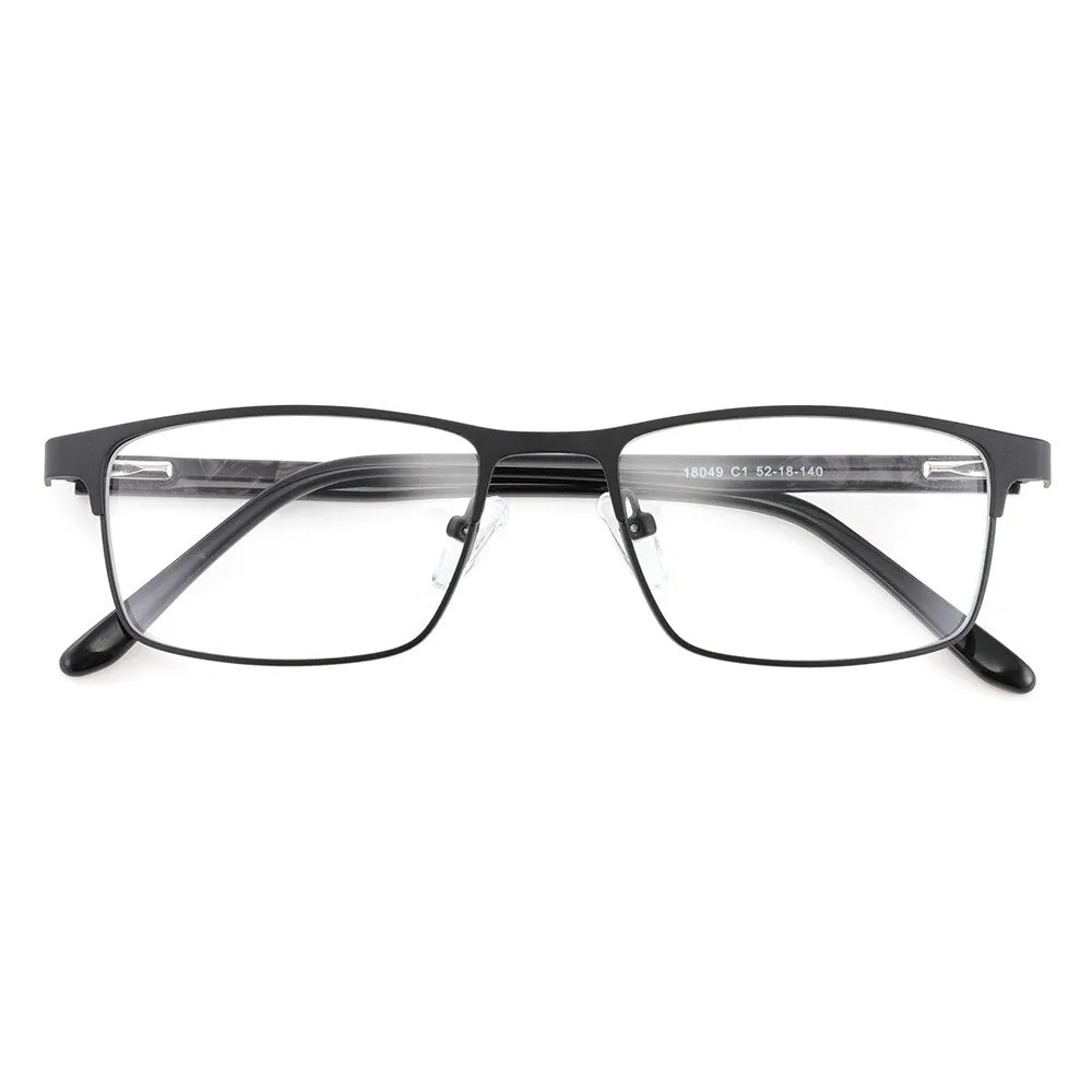 Laoyehui Unisex Full Rim Square Alloy Reading Glasses Anti Blue Light 18049