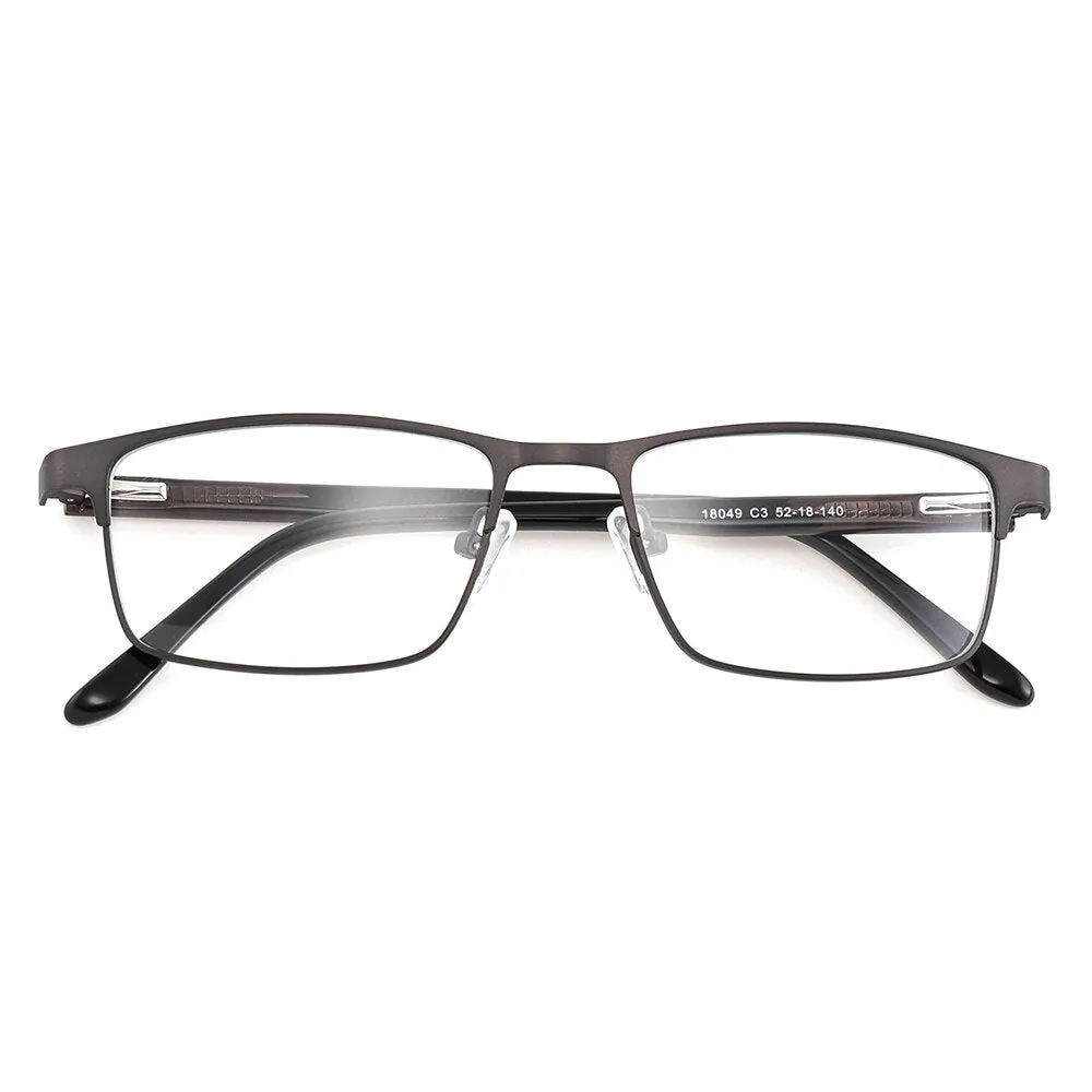Laoyehui Unisex Full Rim Square Alloy Reading Glasses Anti Blue Light 18049