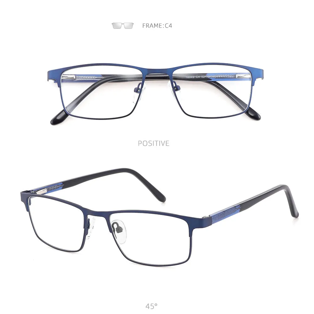Laoyehui Unisex Full Rim Square Alloy Reading Glasses Anti Blue Light 18049