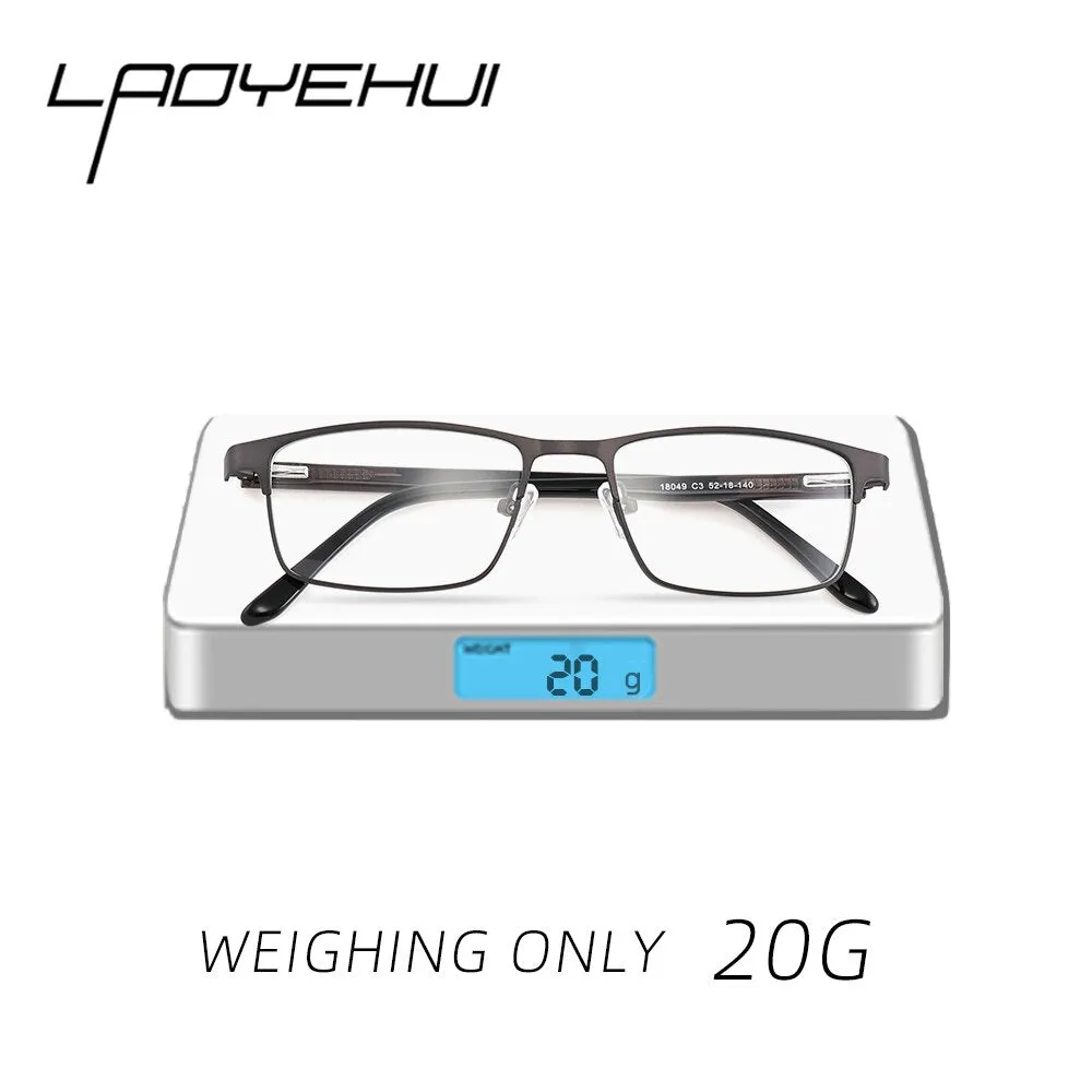 Laoyehui Unisex Full Rim Square Alloy Reading Glasses Anti Blue Light 18049